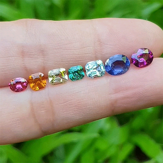 A set of 7 natural colored stones by #yavorskyy_gems